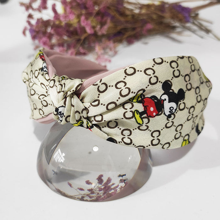 Wholesale New women's fabric headband hair accessory cartoon cute and versatile printed ponytail headband