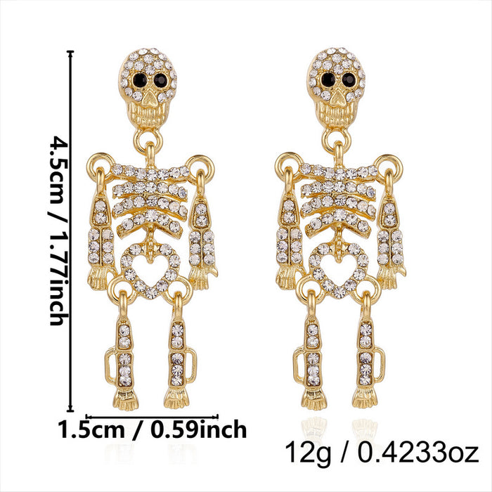 Wholesale Halloween Punk Skull Skeleton Earrings Party Jewelry Accessory