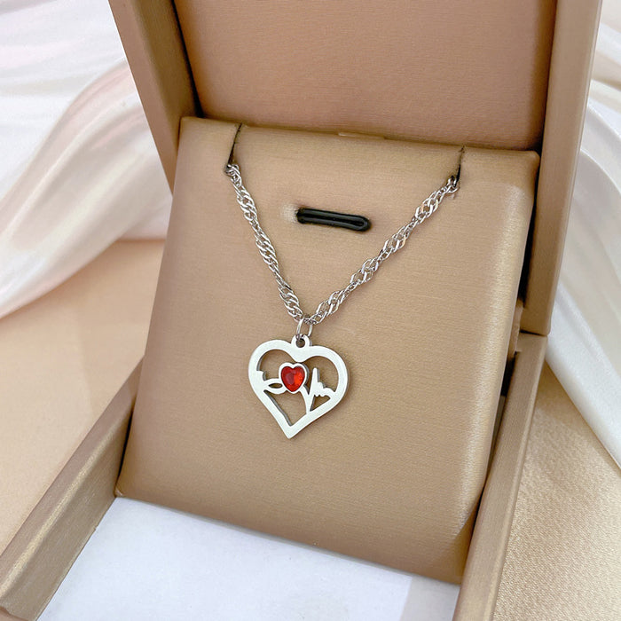 Wholesale Titanium Steel Love Necklace JDC-NE-LG024