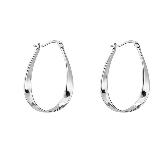 Wholesale Earrings with niche high-end feel, geometric metal smooth surface and plain circle earrings