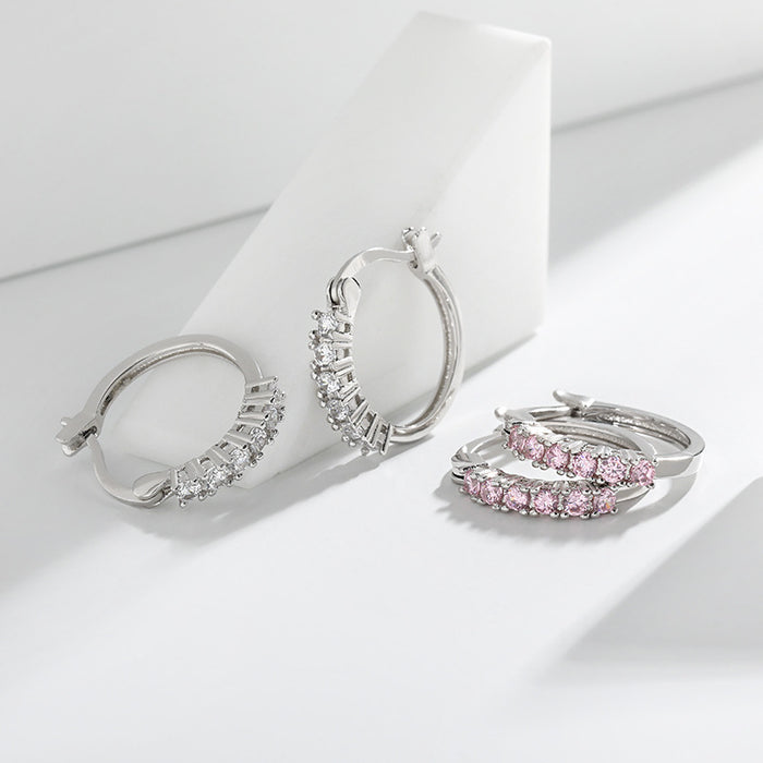 Wholesale Niche Diamond Ear Buckle Elegant Earrings Earrings Colorful Sapphire