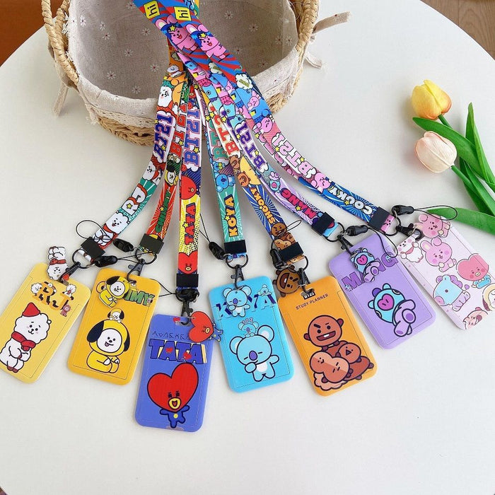 Wholesale Acrylic Cartoon Long Rope Card Holder Keychain JDC-KC-ZhangX007