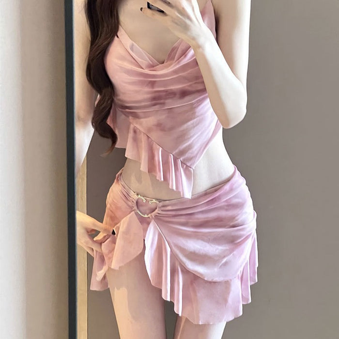 Wholesale Bikini swimsuit three piece set, high-end split body, flesh covering, conservative hot spring swimsuit