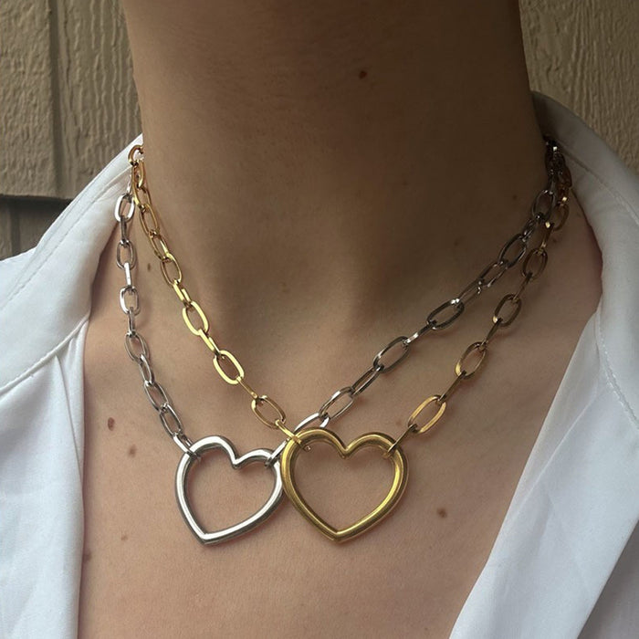 Wholesale 3pcs Gold Plated Stainless Steel Heart Pendant Necklace Jewelry Gift for Boutique