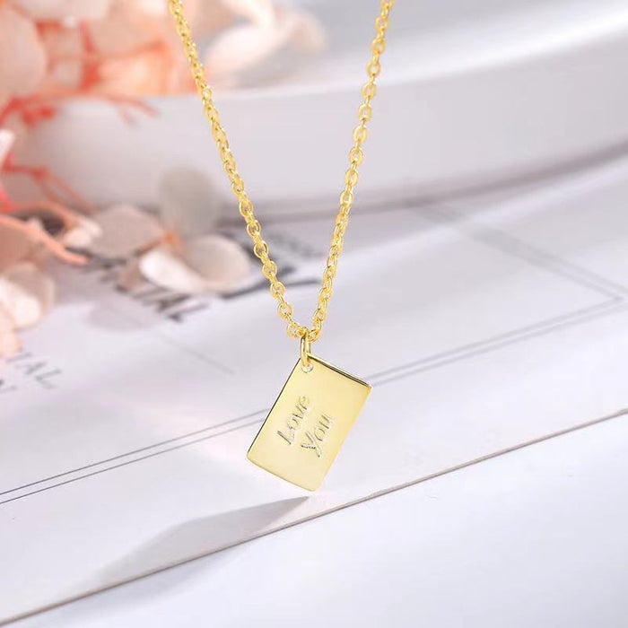 Wholesale envelope necklace titanium steel lettering love envelope pendant design necklace