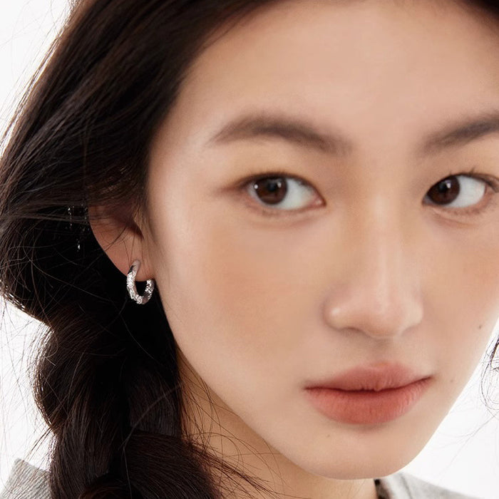 Wholesale Broken series diamond inlaid niche high-end ring earrings, simple and luxurious earrings