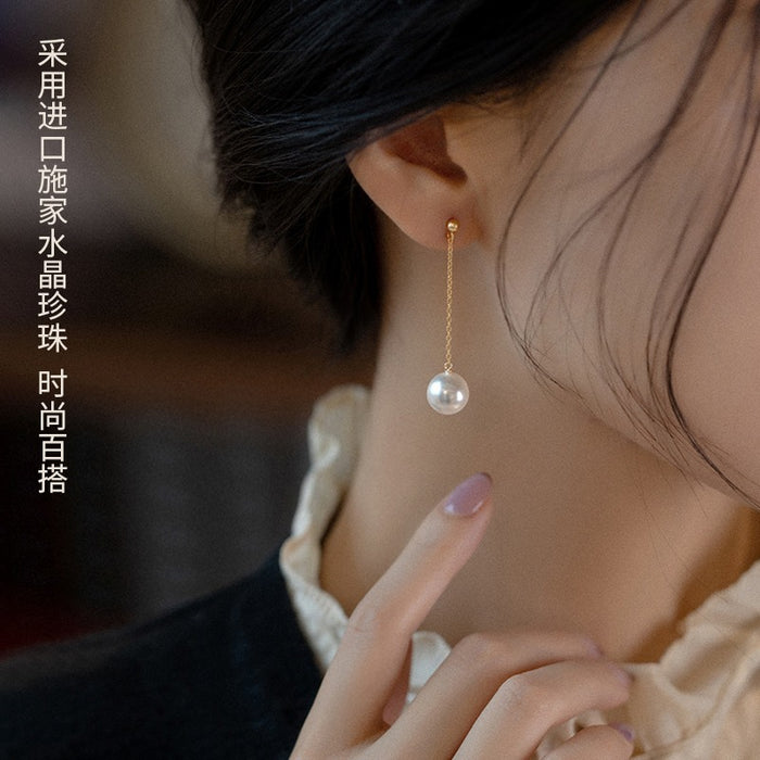 Wholesale earrings long super fairy temperament 14K gold simple earrings eardrop