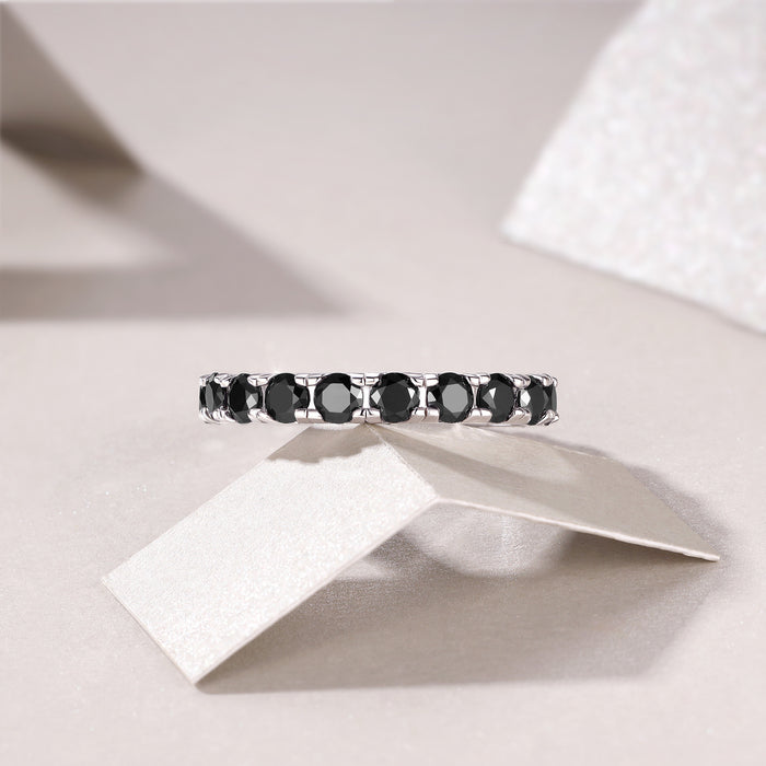 Wholesale Mozambique diamond ring, simple and high-end diamond lined ring, silver and platinum women's ring