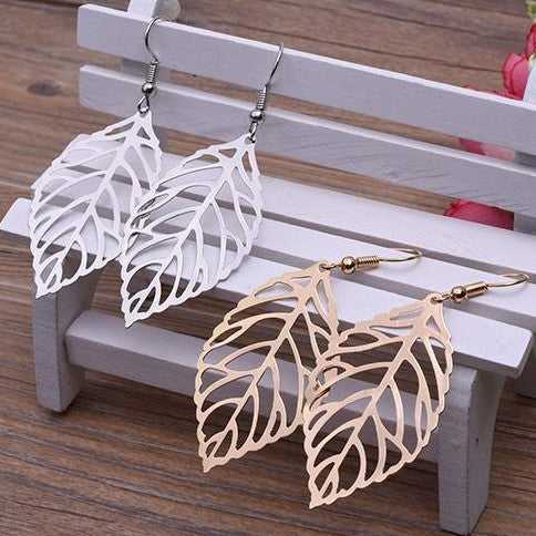 Wholesale new leaf pendant earrings long women's fashion earrings