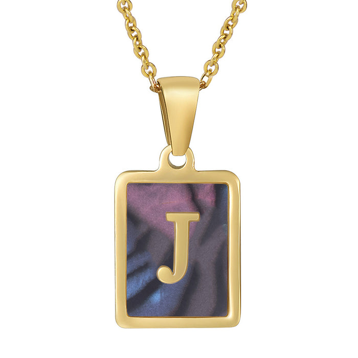 Wholesale Stainless Steel Three-dimensional Shell Letter Necklace JDC-NE-ZhongYao002