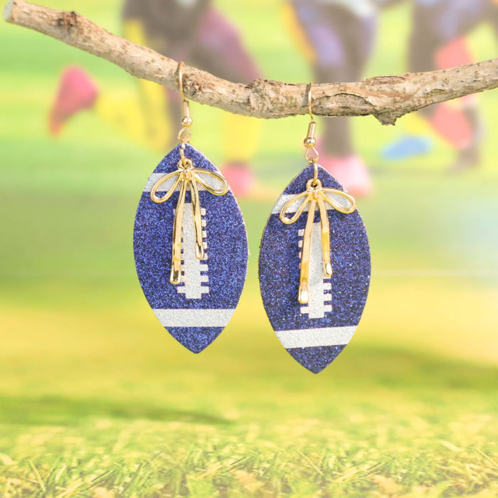 Wholesale Grete sy sequin bow earrings women' s sports style rugby earrings niche design earrings trend