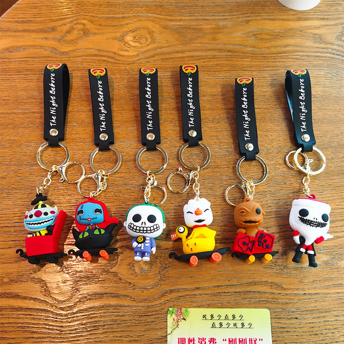 Wholesale Cartoon Christmas Eve Rubber Keychain JDC-KC-Tingm159