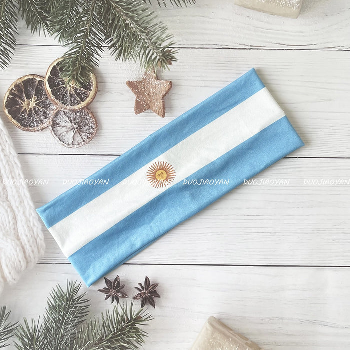Wholesale World Cup Flag Print Headband Party Fan Cheering Hair Accessory Trendy Gift