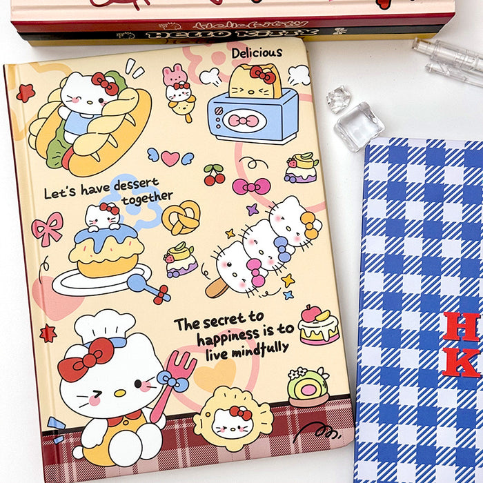 Wholesale Cute Sweet Hard Cover Notebook  Cat Notepad Girl' s Heart Colored Pages Handbook