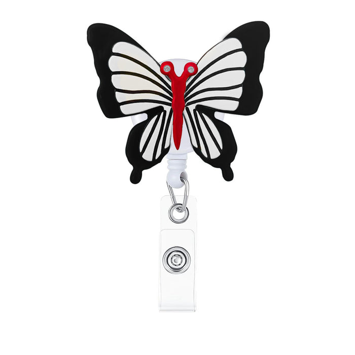 Wholesale Acrylic Butterfly Retractable Easy-pull Buckle Lanyard Keychain JDC-KC-CHai002