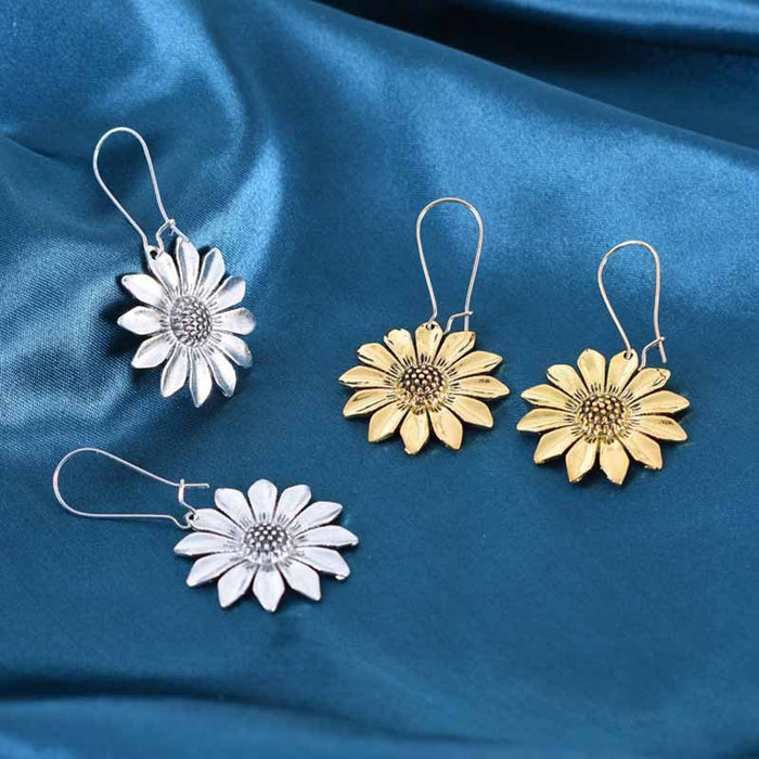 Wholesale Earrings Alloy Vintage Sunflower MOQ≥2pairs JDC-ES-NiM003