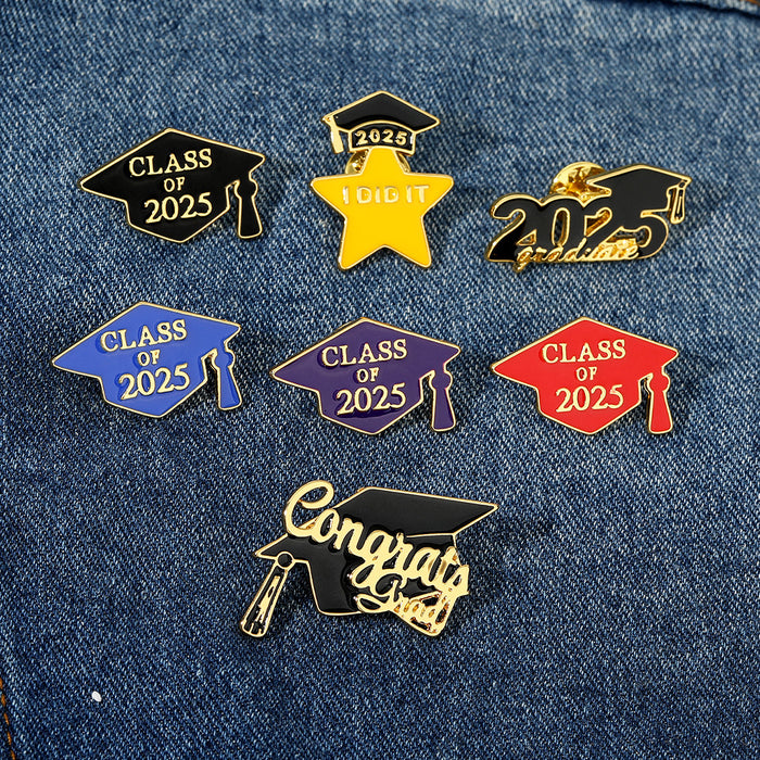 Wholesale Doctoral Hat Brooch Graduation Exam Full Score Commemorative Badge Student Gift New Style