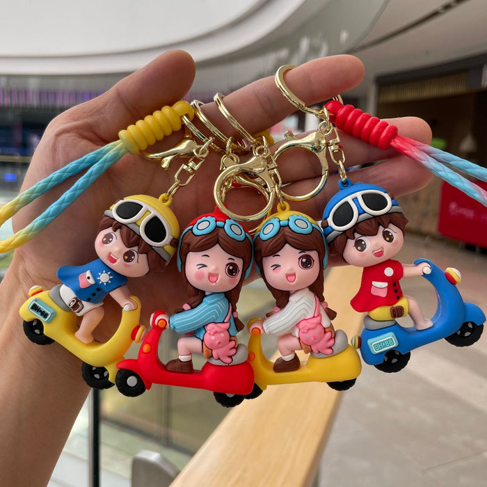 Wholesale Cartoon tram doll cute and fashionable car keychain backpack pendant