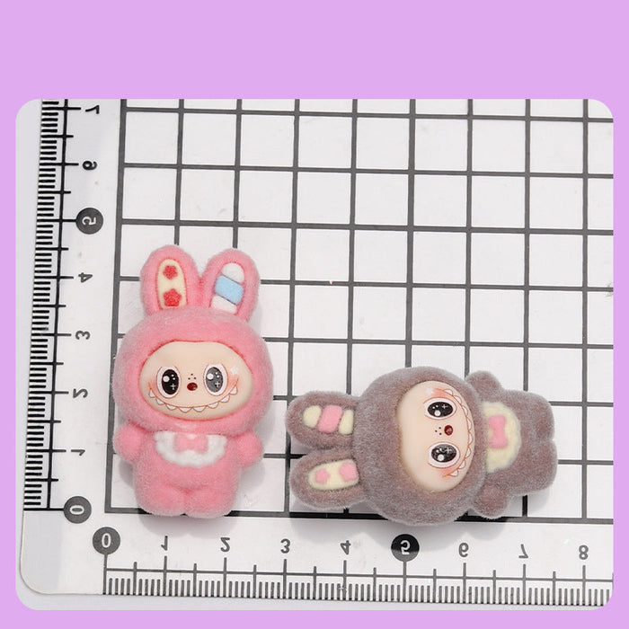 Wholesale flocked apron,  cute bunny accessories  keychain