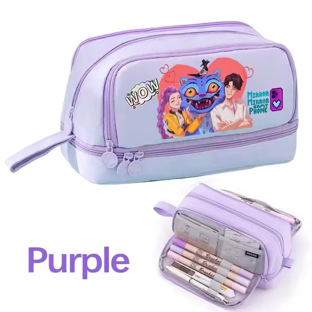 Wholesale Fashion Polyester Cartoon Pencil Case Multifunctional Stationery Pouch Cute School Bag