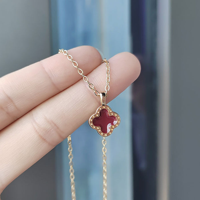 Wholesale Versatile Clover Necklace Titanium Steel Simple Temperament Clavicle Chain