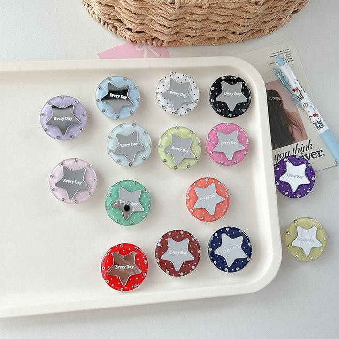 Wholesale Acrylic Rhinestone Star Mirror Phone Grip Stand
