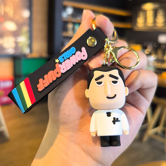 Wholesale Trendy Silicone Little Policewoman Keychain Pendant Car Key Accessory Gift
