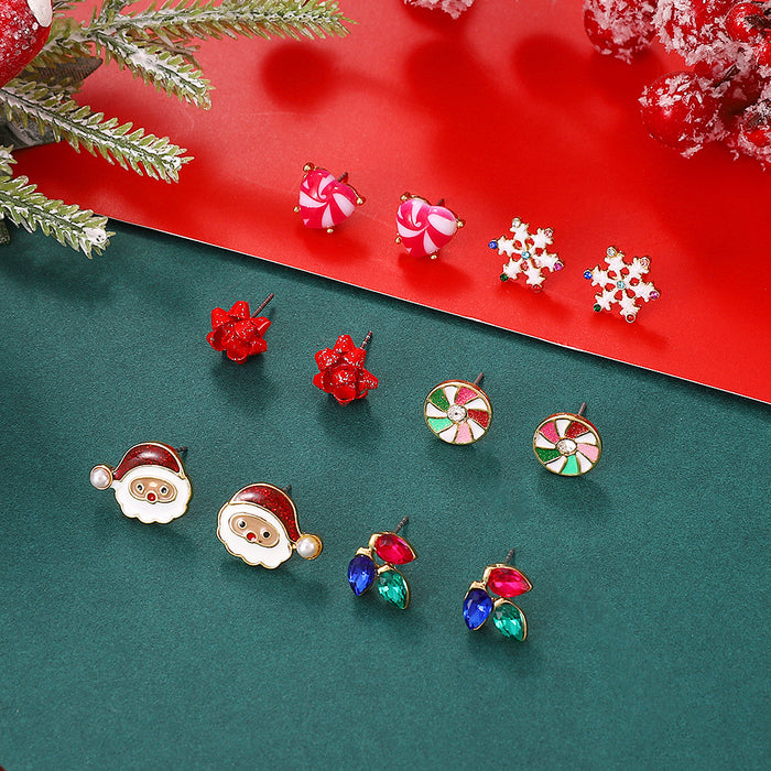 Wholesale Christmas snowflake elk  earrings suit