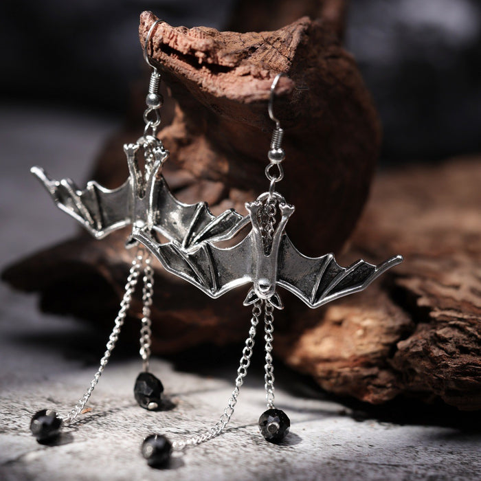 Wholesale  Dark Punk Bat  Web Skull Stud Earrings Gothic Fashion Jewelry Accessory For Women
