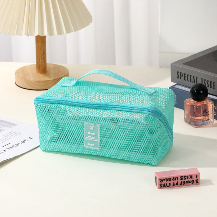 Wholesale Chic Mesh Cosmetic Bag Travel Multipurpose Organizer Handbag For Cosmetics Storage
