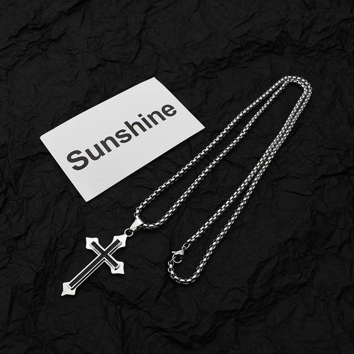 Wholesale Cross necklace for men and women, Instagram trendy couple, bouncing disco pendant, personalized student, hip-hop style, design sense, niche necklace