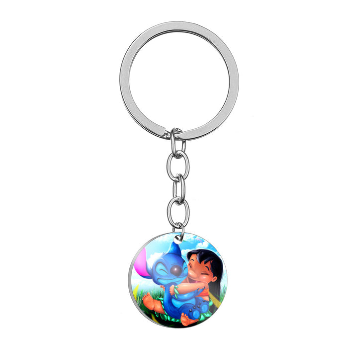 Wholesale Cartoon Color Printing Stainless Steel Keychain JDC-KC-HuanYu029