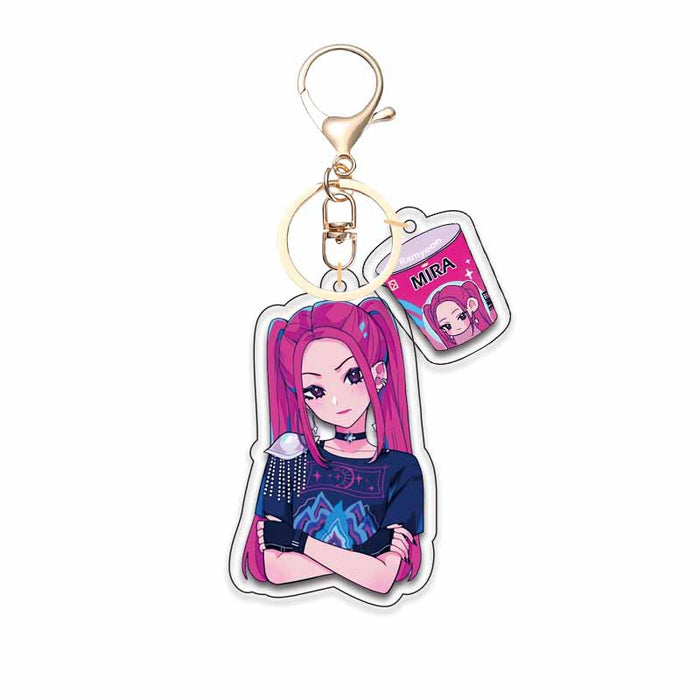 Wholesale Acrylic double-sided keychain anime surrounding character backpack pendant gold button