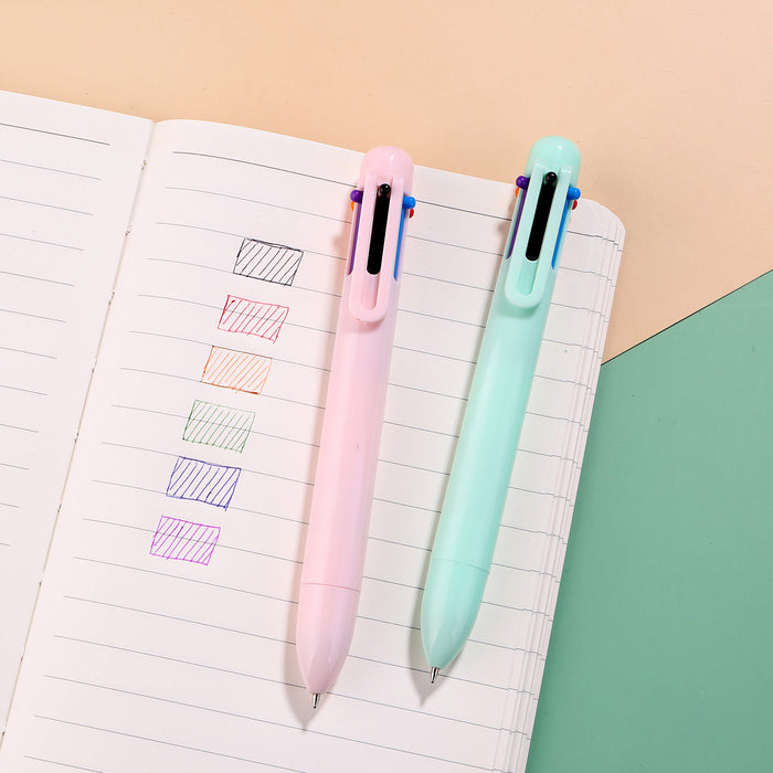 Wholesale Macaron 6-Color Beaded Ballpoint Pen