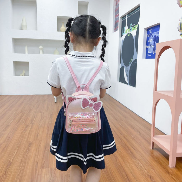Wholesale Cat Ears Backpack  Colorful Sequins Transparent Crack Bag Children's Bag