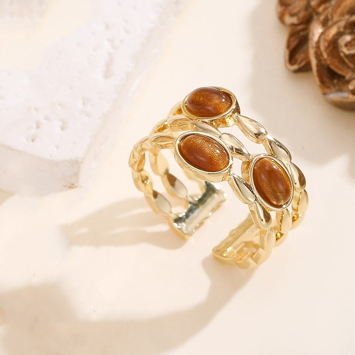 Wholesale Snake Head Tiger Eye Style Fashion Jewelry Set Electroplated Boutique
