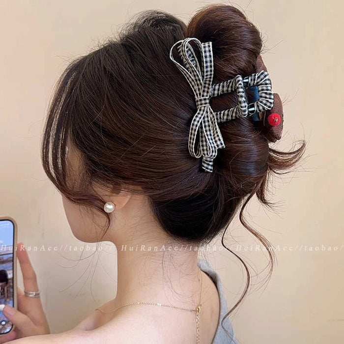 Wholesale Super cute 3D bear hair clips with bows