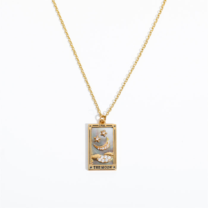 Wholesale Copper Tarot Sun Moon Star Enamel Pendant Necklace Trendy Jewelry Accessory