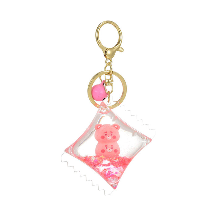 Wholesale Acrylic Oil-Filled Glitter Candy Keychain