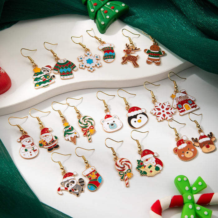 Wholesale Christmas Personalized Snowflake Bell Earrings
