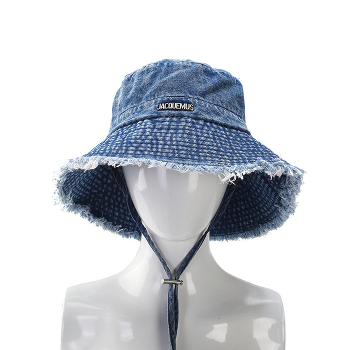Wholesale Bucket Hat for Women, Summer Sun Protection Vintage Frayed Brim Bucket Hat