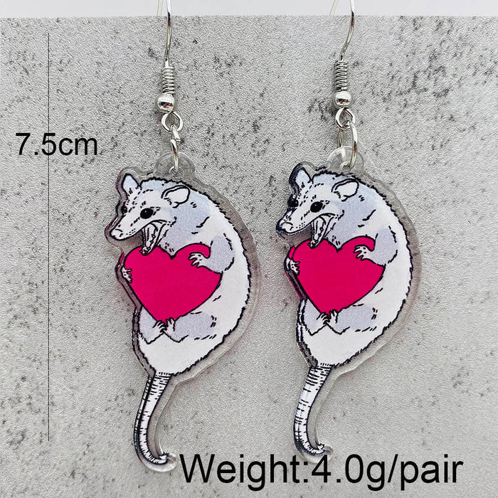 Wholesale Christmas jewelry table lamp butterfly chicken heart animal acrylic pendant earrings