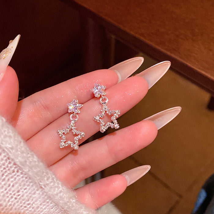 Wholesale Diamond-Encrusted Five-Pointed Star Earring
