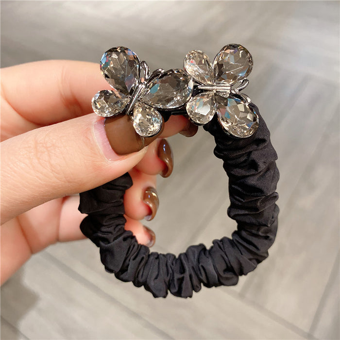 Wholesale Crystal Butterfly Diamond Flower Hair Tie JDC-HS-HonW001