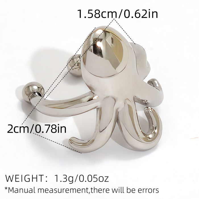 Wholesale Stainless Steel Octopus Ear Clips Summer Simple Fashion Design Earrings