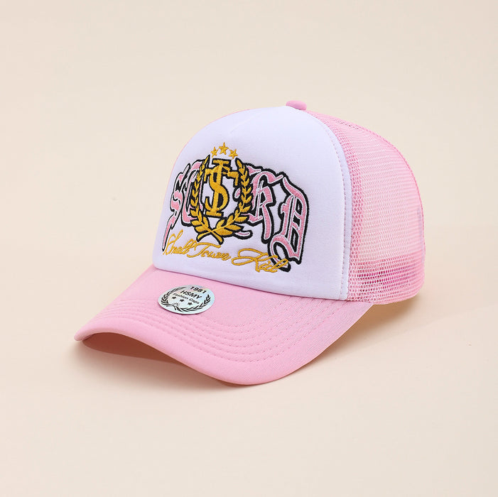 Wholesale Badge embroidered sun hat mesh hat truck hat versatile breathable baseball cap