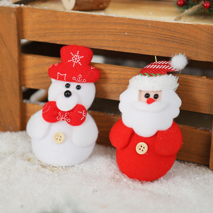 Wholesale Christmas Decoration Pendant Fabric Accessories Christmas Tree Decoration Pendant Doll Snowman Bell Pendant