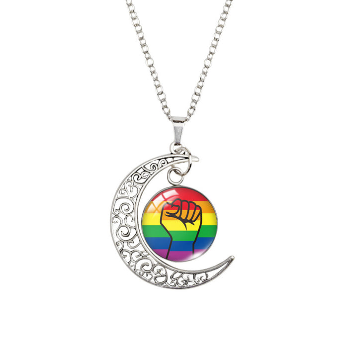 Wholesale Moon Time Gemstone Necklace  Clavicle Chain