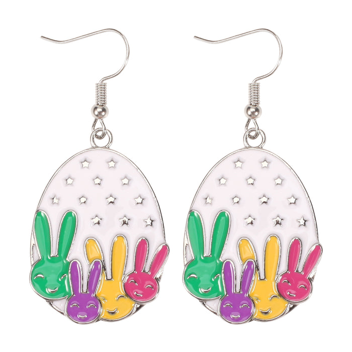 Wholesale Easter Earrings Cartoon Cute Rabbit Egg Carrot Alloy Earrings JDC-ES-Xiny007