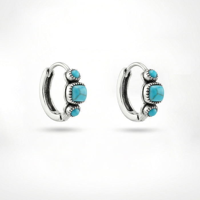 Wholesale Turquoise Geometric Hoops Trendy Design Earrings